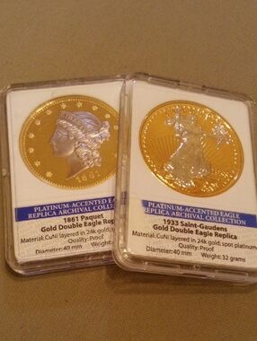 Gold Double Eagle Replica Coins - Pack of 2